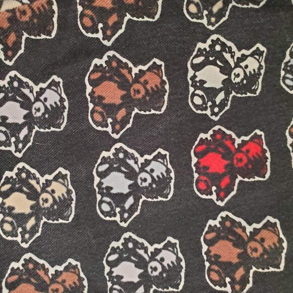 Ernest Le Gamin All Over Teddy Bear Slim Straight Mid Rise Jeans 28W/29L - Picture 7 of 16